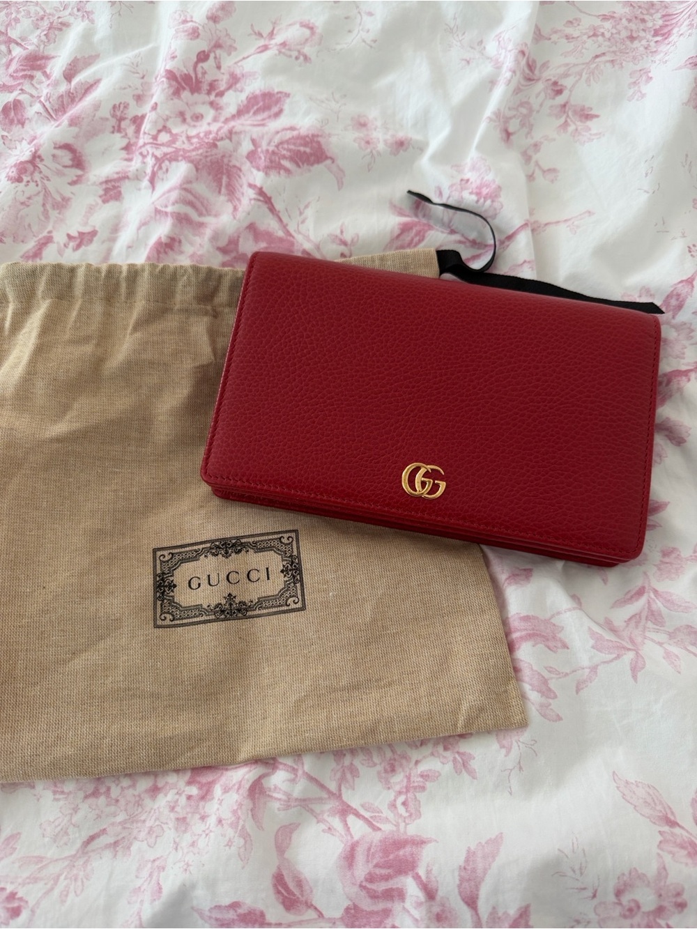 Gucci Red Marmont Wallet on a Chain - Picture 7 of 7